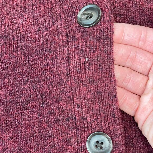 Pendleton Women Wool Cardigan Sweater Button Down Slightly Oversize Red Maroon S - Picture 6 of 16